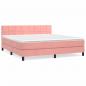 Preview: Boxspringbett mit Matratze Rosa 160x200 cm Samt