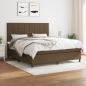 Preview: ARDEBO.de - Boxspringbett mit Matratze Dunkelbraun 180x200 cm Stoff