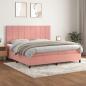 Preview: ARDEBO.de - Boxspringbett mit Matratze Rosa 200x200 cm Samt