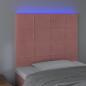 Preview: LED Kopfteil Rosa 80x5x118/128 cm Samt