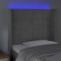 Preview: LED Kopfteil Hellgrau 83x16x118/128 cm Samt