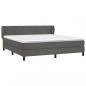 Preview: Boxspringbett mit Matratze Dunkelgrau 160x200 cm Samt