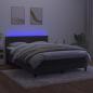 Preview: Boxspringbett mit Matratze & LED Dunkelgrau 140x200 cm Samt