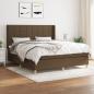 Preview: ARDEBO.de - Boxspringbett mit Matratze Dunkelbraun 180x200 cm Stoff