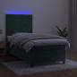 Preview: Boxspringbett mit Matratze & LED Dunkelgrün 90x200 cm Samt