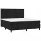 Preview: Boxspringbett mit Matratze & LED Schwarz 160x200 cm Samt