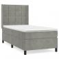 Preview: Boxspringbett mit Matratze Hellgrau 80x200 cm Samt