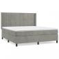 Preview: Boxspringbett mit Matratze Hellgrau 160x200 cm Samt