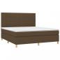 Preview: Boxspringbett mit Matratze & LED Dunkelbraun 180x200 cm Stoff