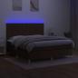 Preview: Boxspringbett mit Matratze & LED Dunkelbraun 180x200 cm Stoff