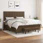 Preview: ARDEBO.de - Boxspringbett mit Matratze Dunkelbraun 180x200 cm Stoff