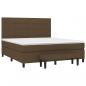 Preview: Boxspringbett mit Matratze Dunkelbraun 180x200 cm Stoff