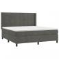 Preview: Boxspringbett mit Matratze & LED Dunkelgrau 160x200 cm Samt