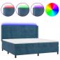 Preview: Boxspringbett mit Matratze & LED Dunkelblau 200x200 cm Samt