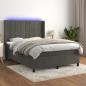 Preview: ARDEBO.de - Boxspringbett mit Matratze & LED Dunkelgrau 140x200 cm Samt