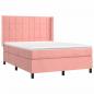 Preview: Boxspringbett mit Matratze & LED Rosa 140x200 cm Samt