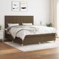 Preview: ARDEBO.de - Boxspringbett mit Matratze Dunkelbraun 180x200 cm Stoff