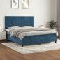 Preview: ARDEBO.de - Boxspringbett mit Matratze Dunkelblau 160x200 cm Samt