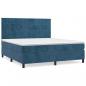 Preview: Boxspringbett mit Matratze Dunkelblau 160x200 cm Samt