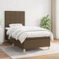 Preview: ARDEBO.de - Boxspringbett mit Matratze Dunkelbraun 100x200 cm Stoff