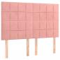 Preview: Kopfteile 4 Stk. Rosa 72x5x78/88 cm Samt