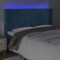 Preview: LED Kopfteil Dunkelblau 163x16x118/128 cm Samt