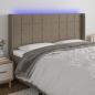 Preview: ARDEBO.de - LED Kopfteil Taupe 203x16x118/128 cm Stoff