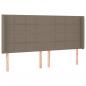 Preview: LED Kopfteil Taupe 203x16x118/128 cm Stoff