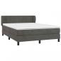 Preview: Boxspringbett mit Matratze Dunkelgrau 140x200 cm Samt