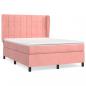 Preview: Boxspringbett mit Matratze Rosa 140x190 cm Samt