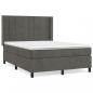 Preview: Boxspringbett mit Matratze Dunkelgrau 140x200 cm Samt