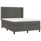 Preview: Boxspringbett mit Matratze Dunkelgrau 140x200 cm Samt