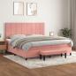 Preview: ARDEBO.de - Boxspringbett mit Matratze Rosa 200x200 cm Samt