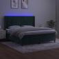 Preview: Boxspringbett mit Matratze & LED Dunkelgrün 180x200 cm Samt