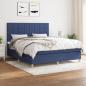 Preview: ARDEBO.de - Boxspringbett mit Matratze Blau 160x200 cm Stoff