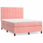 Preview: Boxspringbett mit Matratze Rosa 140x190 cm Samt