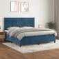 Preview: ARDEBO.de - Boxspringbett mit Matratze Dunkelblau 200x200 cm Samt