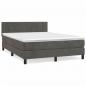 Preview: Boxspringbett mit Matratze Dunkelgrau 140x200 cm Samt