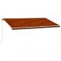 Preview: Einziehbare Markise Handbetrieben 600 x 300 cm Orange und Braun