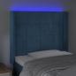 Preview: LED Kopfteil Dunkelblau 83x16x118/128 cm Samt