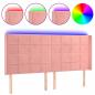 Preview: LED Kopfteil Rosa 163x16x118/128 cm Samt