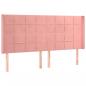 Preview: LED Kopfteil Rosa 163x16x118/128 cm Samt