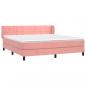 Preview: Boxspringbett mit Matratze Rosa 160x200 cm Samt