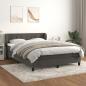 Preview: ARDEBO.de - Boxspringbett mit Matratze Dunkelgrau 140x190 cm Samt