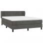 Preview: Boxspringbett mit Matratze Dunkelgrau 140x190 cm Samt