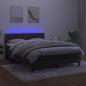 Preview: Boxspringbett mit Matratze & LED Dunkelgrau 140x190 cm Samt