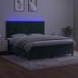 Preview: Boxspringbett mit Matratze & LED Dunkelgrün 180x200 cm Samt