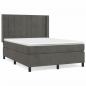 Preview: Boxspringbett mit Matratze Dunkelgrau 140x190 cm Samt