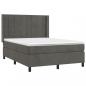 Preview: Boxspringbett mit Matratze Dunkelgrau 140x190 cm Samt