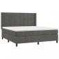 Preview: Boxspringbett mit Matratze Dunkelgrau 160x200 cm Samt